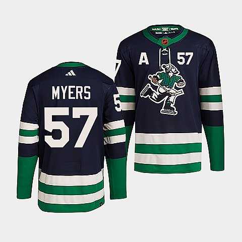 Mens Vancouver Canucks #57 Tyler Myers Navy 2022 Reverse Retro Stitched Jersey Dzhi